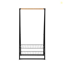 Brabantia - Linn Clothes Rack - Multi-Functional - Space Saver - Adjustable Shelves - Wardrobe Hanging - Drying Rack - Freestanding - Stable - Black - Large