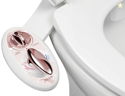 LUXE Bidet NEO 320 - Warm Water, Dual Nozzle, Self-Cleaning, Non-Electric Bidet Attachment for Toilet Seat, Adjustable Water Pressure, Rear & Feminine Wash (Rose Gold)