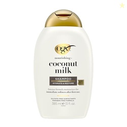 OGX Nourishing + Coconut Milk Moisturizing Shampoo, Hydrating & Restoring Shampoo Moisturizes for Soft Hair After the First Use, Paraben-Free, Sulfate-Free Surfactants, 13 fl. oz