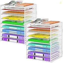 9 Tier Paper Organizer with Handle, (2 Pack)