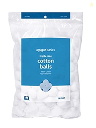 AMAZON BASICS COTTON BALLS FOR SKINCARE, 200 COUNT (PREVIOUSLY SOLIMO)