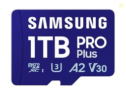 Samsung PRO Plus microSD Memory Card + Adapter, 1TB MicroSDXC, Up to 180 MB/s, Full HD & 4K UHD, UHS-I, C10, U3, V30, A2 for Android Phones, Tablets, GoPRO, DJI Drone, MB-MD1T0SA/AM, 2024