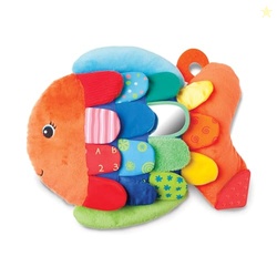 MELISSA & DOUG KS KIDS, FLIP FISH STUFFED ANIMAL, SOFT BABY BOOK, MULTI-TEXTURED SQUEAKING & CRINKLING INFANT SENSORY TOYS FOR BABIES WITH BABY MIRROR, TUMMY TIME TOYS FOR INFANTS AGES 09 MONTHS