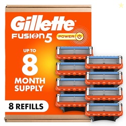 GILLETTE FUSION5 POWER RAZOR BLADES FOR MEN, 5-BLADE RAZOR REFILLS, 8 COUNT, HOLIDAY GIFTS FOR MEN