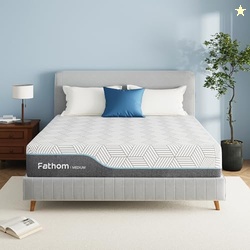 FATHOM Medium Queen Mattress 12 Inch Memory Foam Mattress Queen Size Bed in a Box for Back Pain Relief and Cool Sleep with Gel Foam and Removeable Fiberglass Free Cover, CertiPUR-US Certified