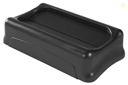 Rubbermaid Commercial Products Slim Jim Trash Can Swing Lid, Black, Plastic, Compatible with 16/23 Gallon Slim Jim Containers/Garbage Can, For Kitchens/Classrooms/Offices/Back of House