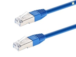 Monoprice Cat6A 100ft Blue Patch Cable Double Shielded (S/FTP) 26AWG 10G Pure Bare Copper Molded RJ45 Entegrade Series Ethernet Cable