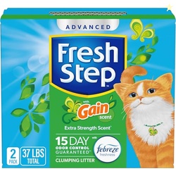 Fresh Step Advanced Clumping Litter with Febreze Freshness with Gain Scent, Fights Odor on Contact, 37 lbs. (2 x 18.5 lb. Box) (Package May Vary)