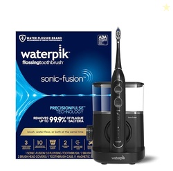 Waterpik Sonic-Fusion 2.0 Professional Flossing Electric Toothbrush with Water Flosser Combo In One, Black SF-04, Packaging May Vary