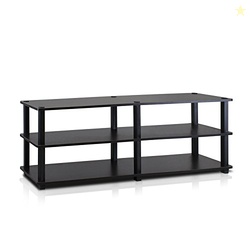 Furinno TURN-S-TUBE TV Stand, 3-Tier No Tools Entertainment Center, TV Console for TV up to 46 Inch, for Living Room, Bedroom, Espresso