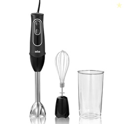 Braun MultiQuick 5 Immersion Hand Blender with Dual Speed + Turbo and Patented Technology, 350W - Includes Beaker and Whisk, Black, MQ505