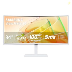 SAMSUNG 34 VIEWFINITY (S65TC) SERIES ULTRA-WQHD 1000R CURVED COMPUTER MONITOR, HDR10, 100HZ, AMD FREESYNC, THUNDERBOLT 4, HEIGHT ADJUSTABLE STAND, BUILT-IN SPEAKERS, EYE CARE, LS34C650TANXGO, 2024