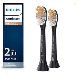 Philips Sonicare A3 All-in-One - Genuine Replacement Electric Toothbrush Heads, Black, 2 Pack, HX9092/95