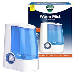 Vicks Warm Mist Humidifier - Air Humidifier for Bedroom, Home & Large Room, Baby, Kids and Adults Soothing Steam Vaporizer for Cough, Congestion, Allergies & Dry Air, VapoSteam Compatible