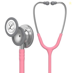 3M Littmann Classic III Monitoring Stethoscope, 5633, More Than 2X as Loud, Weighs Less, Stainless Steel Chestpiece, 27" Pearl Pink Tube
