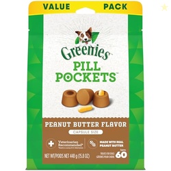 Greenies Pill Pockets for Dogs Large Size, Soft Dog Treats, with Real Peanut Butter, 15.8 oz. Pouch (60 Treats)