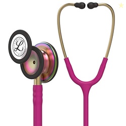 3M LITTMANN CLASSIC III MONITORING STETHOSCOPE, 5806, MORE THAN 2X AS LOUD, WEIGHS LESS, STAINLESS STEEL RAINBOW-FINISH CHESTPIECE, 27" RASPBERRY TUBE, BRASS STEM AND HEADSET