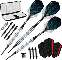 Viper by GLD Products Diamond 90% Tungsten Soft Tip Dart Set with Case, Turquoise Rings, 18 Grams, Multi Colored (21-4801-18)