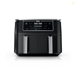 NINJA | AIR FRYER | FINISH COOKING MULTIPLE FOODS AT THE SAME TIME | 6-IN-1 (AIR FRY, BROIL, ROAST, KEEP WARM, DEHYDRATE, BAKE) | FIT UP TO 8LB CHICKEN WINGS IN THE TWO 5 QT BASKETS | DZ302