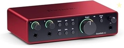 FOCUSRITE SCARLETT 2I2 4TH GEN USB AUDIO INTERFACE FOR RECORDING, SONGWRITING, STREAMING AND PODCASTING  HIGH-FIDELITY, STUDIO QUALITY RECORDING, AND ALL THE SOFTWARE YOU NEED TO RECORD