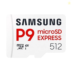 Samsung P9 Express microSD Express Card, 512GB microSDXC Memory Card, Up to 800 MB/s, for Nintendo-Switch  2, (MB MK512T/AM)
