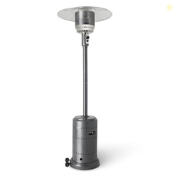 Amazon Basics 46,000 BTU Outdoor Propane Patio Heater with Wheels, Commercial & Residential, Slate Gray, with Water Tank, 32.1 x 32.1 x 91.3 inches (LxWxH)