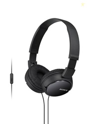 Sony ZX Series Wired On-Ear Headphones with Mic, Black MDR-ZX110AP