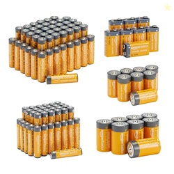 AMAZON BASICS 108 COUNT ALKALINE BATTERY SUPER VALUE PACK - 48 AA + 36 AAA + 8 C + 8 D + 8 9VOLT