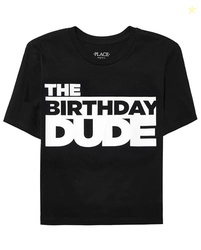 The Children's Place boys Birthday Dude Graphic Tee T Shirt, Black, 7 8 US