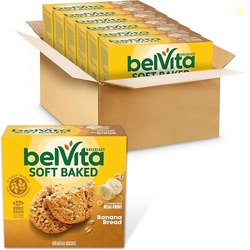 belVita Soft Baked Breakfast Bars, Banana Bread, 6 Boxes of 5 Packs (1 Biscuit Per Pack)