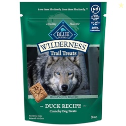Blue Buffalo Wilderness Trail Treats High Protein Grain Free Dog Biscuits Crunchy Dog Treats, Duck Recipe, 36-oz Box