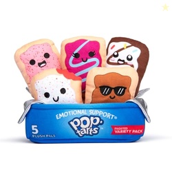 POP-TARTS EMOTIONAL SUPPORT BY RELATABLE, SNACK-INSPIRED PALS, FULL OF BITE-SIZED PLUSHIES AND CUTE STUFF, UNEXPECTED FUNNY GIFTS FOR LOVED ONES, INCLUDES 5 PLUSH PALS WITH PLUSH BOX