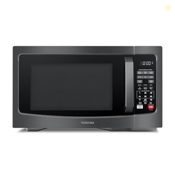 TOSHIBA EM131A5C-BS Countertop Microwave Ovens 1.2 Cu Ft, 12.4" Removable Turntable Smart Humidity Sensor 12 Auto Menus Mute Function ECO Mode Easy Clean Interior Black Color 1000W