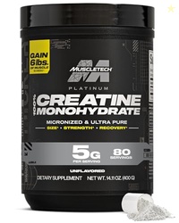 MuscleTech Creatine Monohydrate Powder, Platinum Pure - Unflavored Micronized Creatine for Men & Women - Workout Supplements for Performance, Muscle Recovery & Builder-(80 Servings) Packaging May Vary