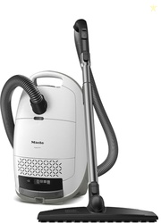 MIELE NEW GUARD M1 PARQUET XL BAGGED CANISTER VACUUM CLEANER WITH AIRCLEAN PLUS FILTER, ALLTEQ UNIVERSAL FLOORHEAD, AND PARQUET TWISTER XL FLOORBRUSH, LED ICON DISPLAY, IN BRILLIANT WHITE
