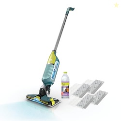 Shark VACMOP Reveal New Cordless Hard Floor Cleaner, Vacuum & Spray Mop, Powerful Suction, Lightweight, Illumination Light, Includes 4 Disposable Pads, 12oz Pet Multi-Surface Cleaning Solution, VM401