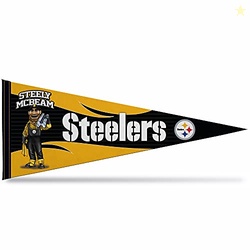 Rico Industries NFL Football Pittsburgh Steelers "Steely McBeam" 12" x 30" Felt Wall Dcor Pennant - Great for Home/Bed Room/Man Cave Dcor