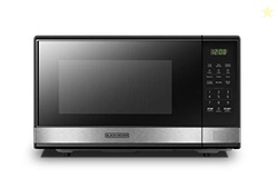 BLACK+DECKER EM031MB11 DIGITAL MICROWAVE OVEN WITH TURNTABLE PUSH-BUTTON DOOR, CHILD SAFETY LOCK, 1000W, 1.1CU.FT, BLACK & STAINLESS STEEL, 1.1 CU.FT