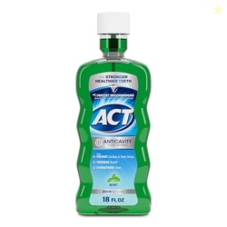 ACT Anticavity Zero Alcohol Fluoride Mouthwash 18 fl. oz., With Accurate Dosing Cup, Mint
