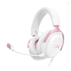 HyperX Cloud III  Wired Gaming Headset, PC, PS5, Xbox Series X|S, Angled 53mm Drivers, DTS, Memory Foam, Durable Frame, Ultra-Clear 10mm Mic, USB-C, USB-A, 3.5mm  Pink