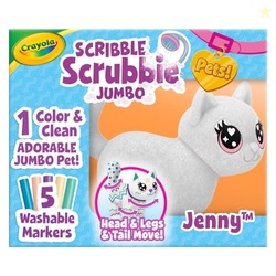 Crayola Scribble Scrubbie Jumbo Toy Cat, Large Posable Animal for Kids, Birthday, Holiday for Girls & Boys, Washable Coloring & Grooming Toy, Ages 3+