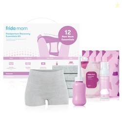 Frida Mom 11pc Postpartum Essentials Kit Gift Set, Hospital Bag Must Haves for New Mom, Includes 4 Disposable Postpartum Underwear, 4 Ice Maxi Pads, Perineal Healing Foam & 24 Pad Liners & Peri Bottle