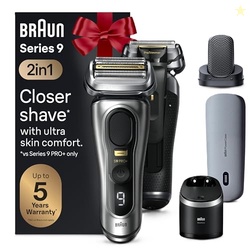 BRAUN SERIES 9 PRO+ ELECTRIC SHAVER, SHAVING KIT WITH 5 PRO SHAVE ELEMENTS AND PROCOMFORT HEAD, SMARTCARE CENTER