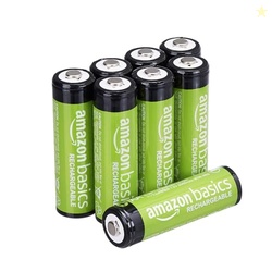 Amazon Basics 8-Pack Rechargeable AA NiMH Batteries, 2000 mAh, 1.2V, Recharge up to 1000x Times, Pre-Charged