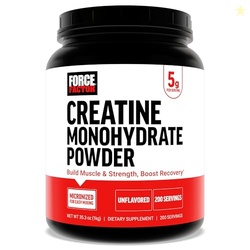 Force Factor Creatine Monohydrate Powder (1KG), 5g Micronized Dose to Support Muscle Growth, Strength, Recovery, Cognitive Health & Memory, Unflavored, 200 Servings