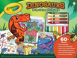 Crayola Dinosaur 5-in-1 Art Kit for Kids, Dinosaur Toys, Kids Art Set, Dinosaur Gift for Boys & Girls, Ages 4+