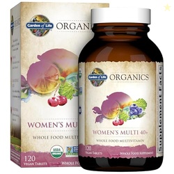 GARDEN OF LIFE MULTIVITAMIN FOR WOMEN 40 PLUS, ORGANICS WOMENS VITAMINS, HORMONE & BREAST HEALTH SUPPORT BLEND, VEGAN, 120 TABLETS