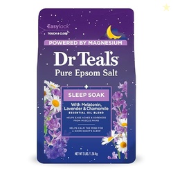 Dr Teal's Pure Epsom Salt Soak, Sleep Blend with Melatonin, Lavender & Chamomile Essential Oils, 3 lbs