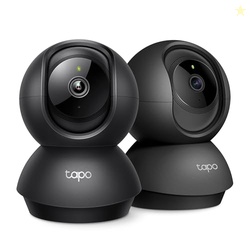 Tapo TP-Link 2K Pan/Tilt Indoor Security Camera for Baby Monitor, Pet Camera, Motion Detection & Tracking, 2-Way Audio, Cloud & SD Card Storage, Works w/Alexa & Google Home, Black, C211(2-Pack)