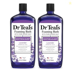 DR TEAL'S FOAMING BATH WITH PURE EPSOM SALT, SOOTHE & SLEEP WITH LAVENDER, 34 FL OZ (PACK OF 2)